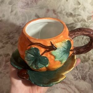 Fall Pumpkin Tea Cup Set